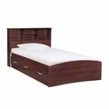 Kd Muebles De Dormitorio 15 x 41 x 77 in. California Wooden Twin Size Captains Bed, Mahogany KD2207464